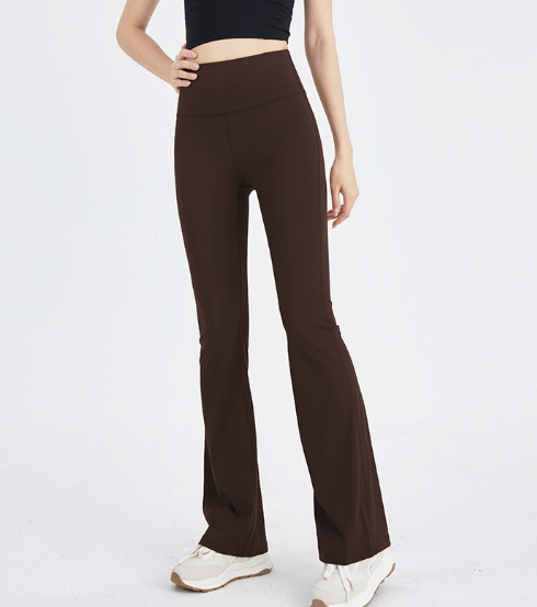 luqi lulu flared yoga pants, women's high-waisted Grove slightly flared pants, high-elasticity sports fitness, slimming, breathable